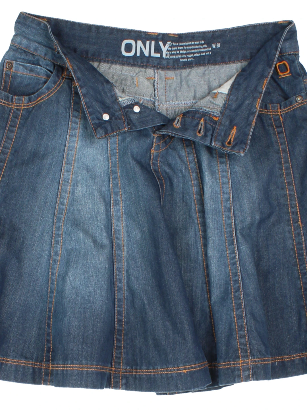 Y2K Denim Mini Skirt (Size XL)