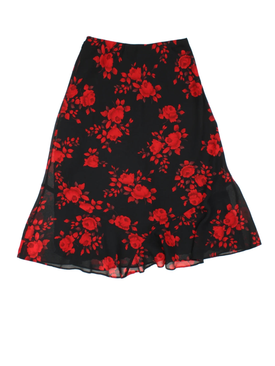 Y2K Floral Layered Midi Skirt (Size M)