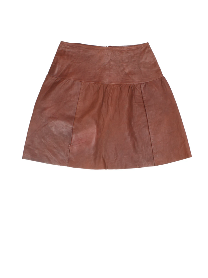 70's Leather Mini Skirt (Size XS)