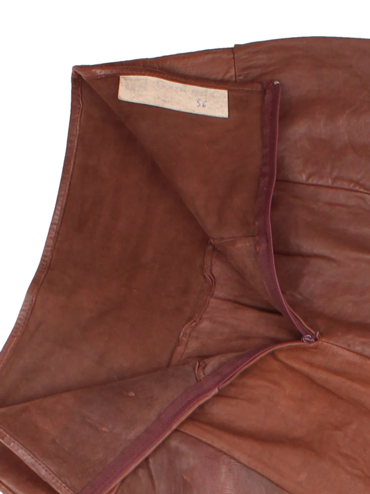 70's Leather Mini Skirt (Size XS)