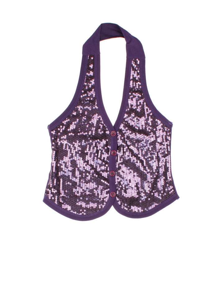 Y2K Sequin Halter Neck Top (Size XXS)