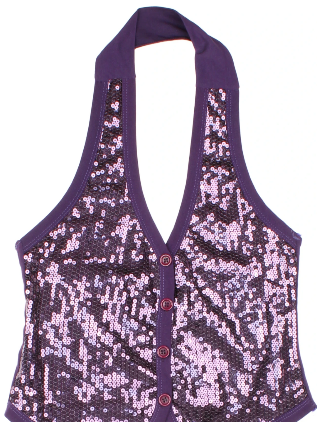 Y2K Sequin Halter Neck Top (Size XXS)