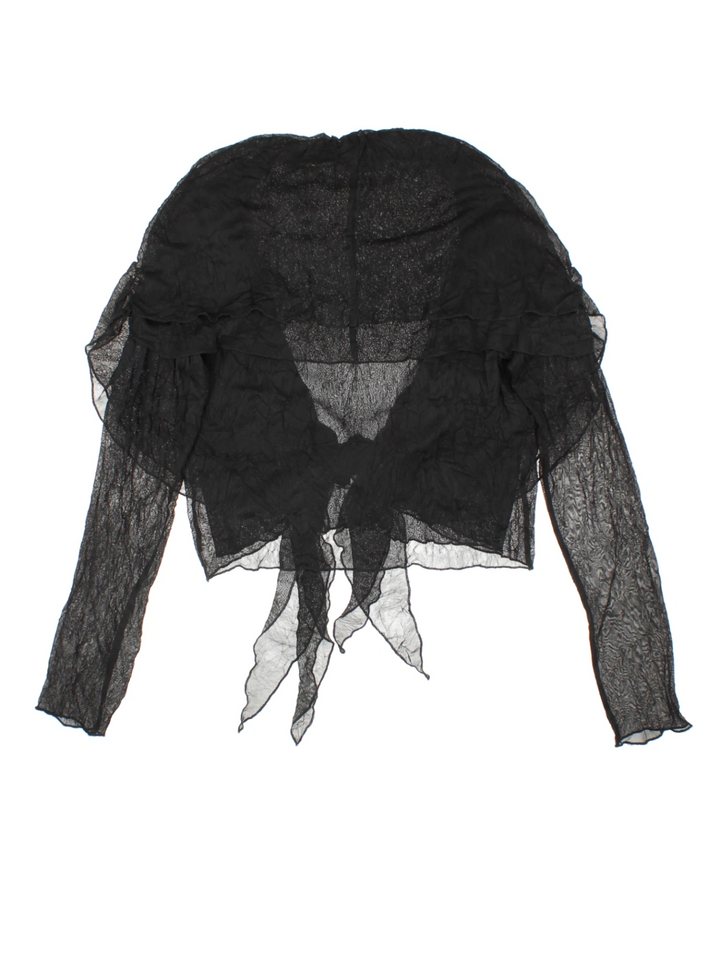 Y2K Sheer Tie Front Bolero (Size XXS)