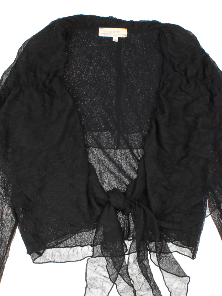 Y2K Sheer Tie Front Bolero (Size XXS)