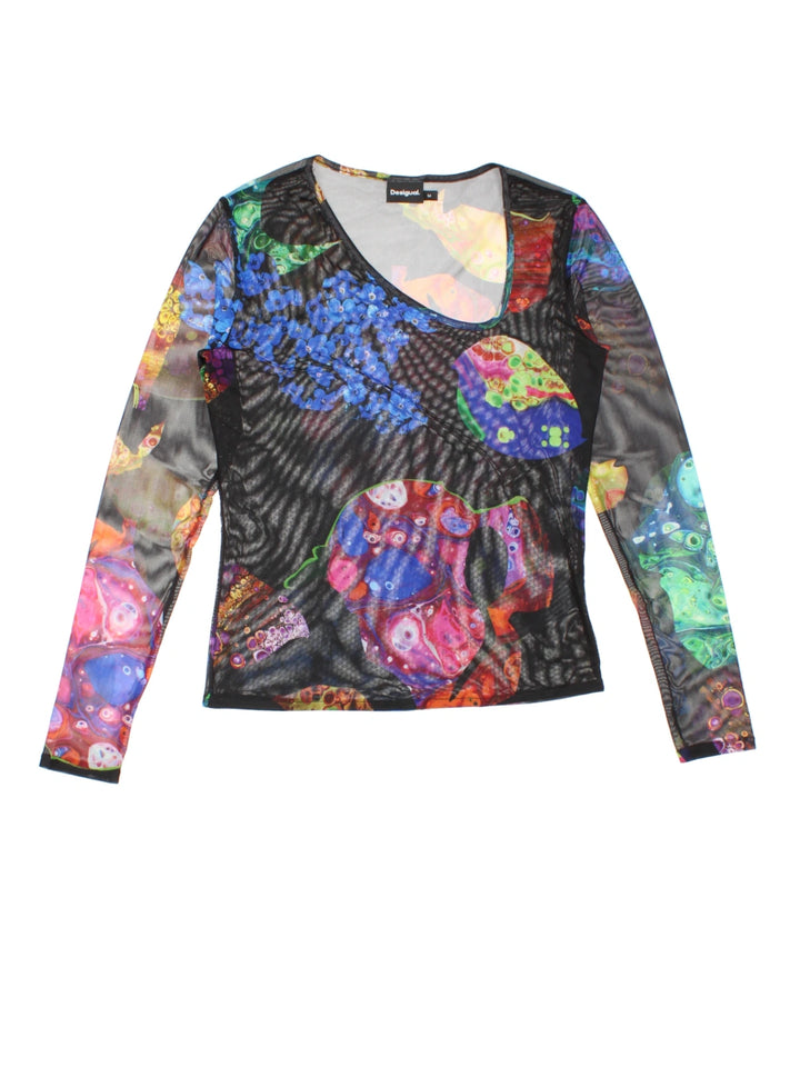 Desigual Mesh Patterned Top (Size S)