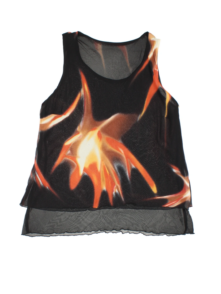 Y2K Abstract Mesh Layered Top (Size XL)