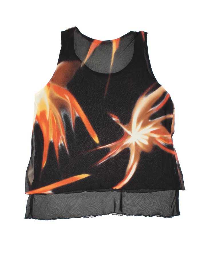 Y2K Abstract Mesh Layered Top (Size XL)