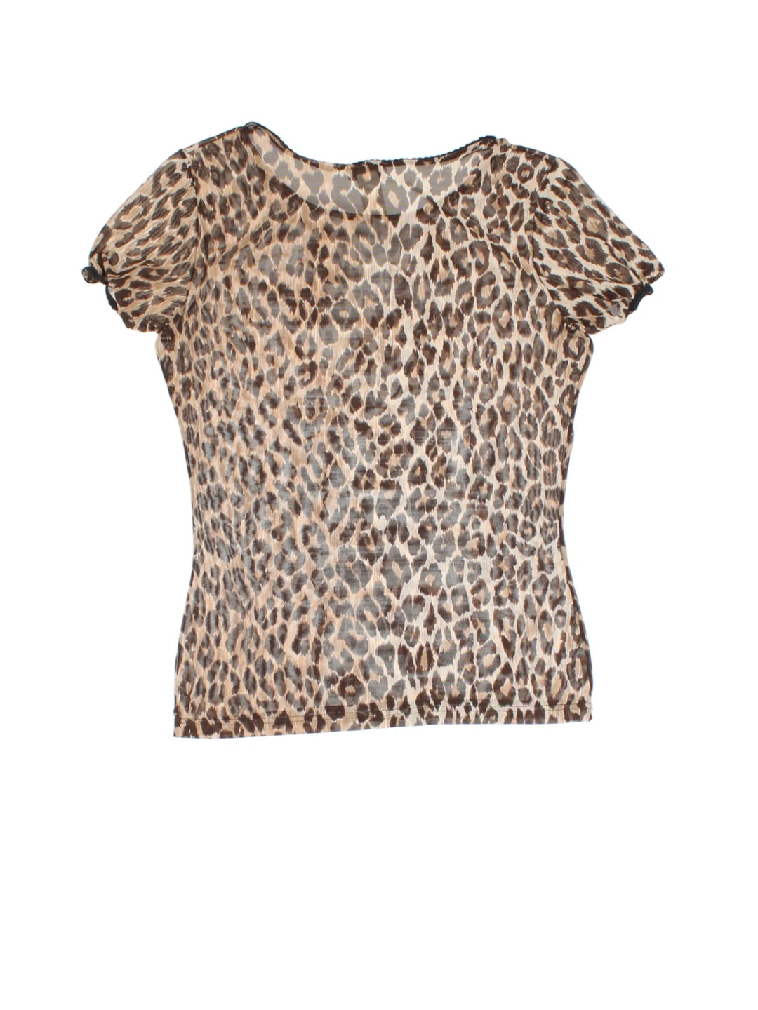 Y2K Dolce & Gabbana Leopard Print Mesh Top (Size XS)