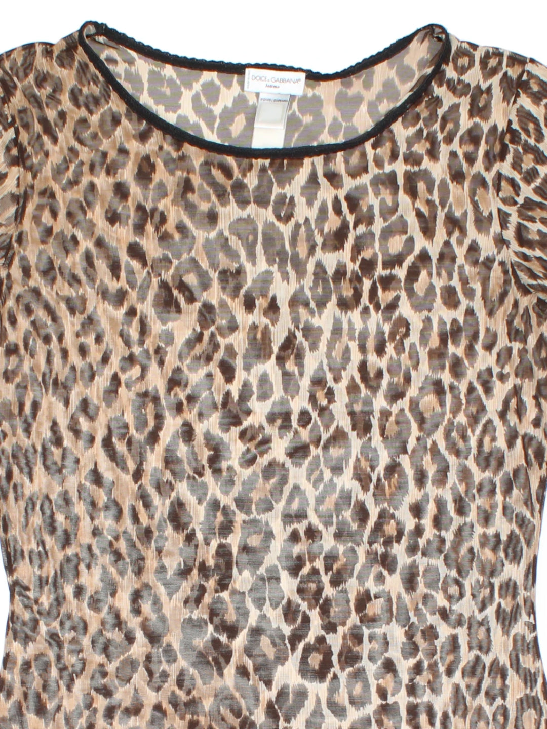 Y2K Dolce & Gabbana Leopard Print Mesh Top (Size XS)
