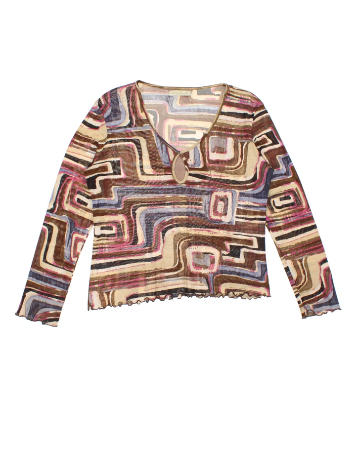 Y2K Abstract Keyhole Top (Size M)