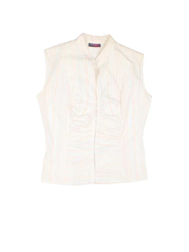 Y2K Ruched Stripe Top (Size S)
