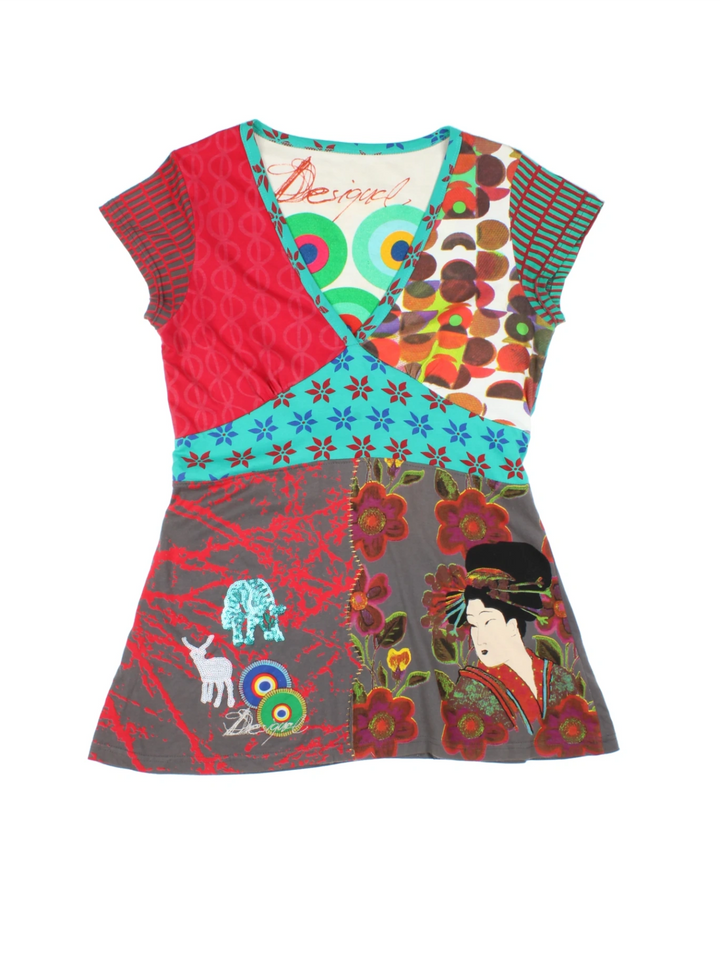 Y2K Desigual Patchwork Top (Size S)