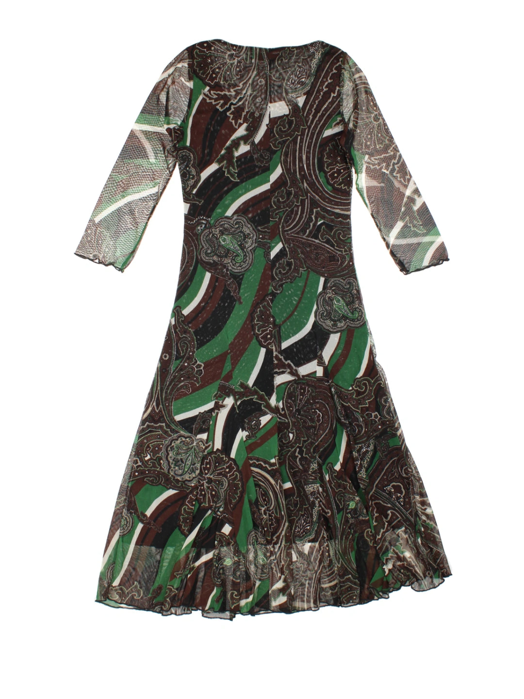 Y2K Paisley Mesh Midi Dress (Size XS)