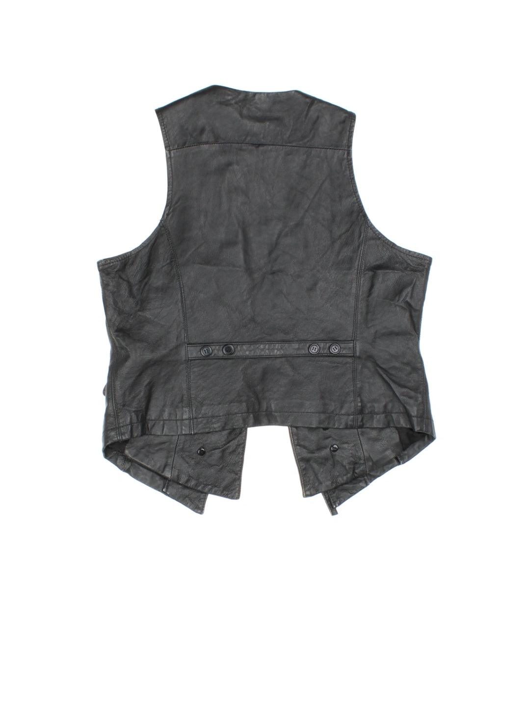 Y2K Tie Front Leather Vest (Size S)
