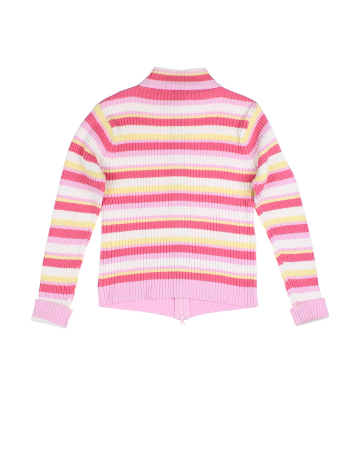 Y2K Stripe Zip Cardigan (Size M)