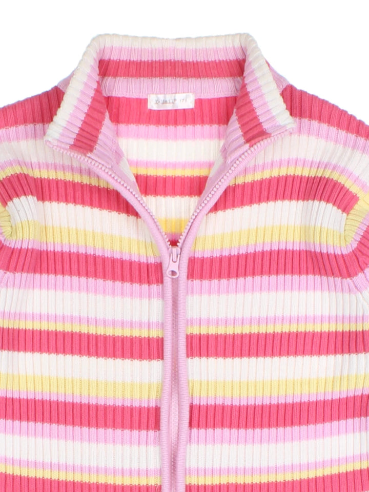 Y2K Stripe Zip Cardigan (Size M)