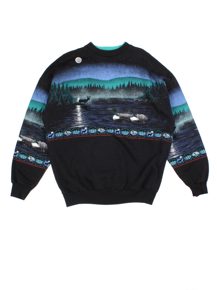Vintage Animal Print Sweater (Size XL)