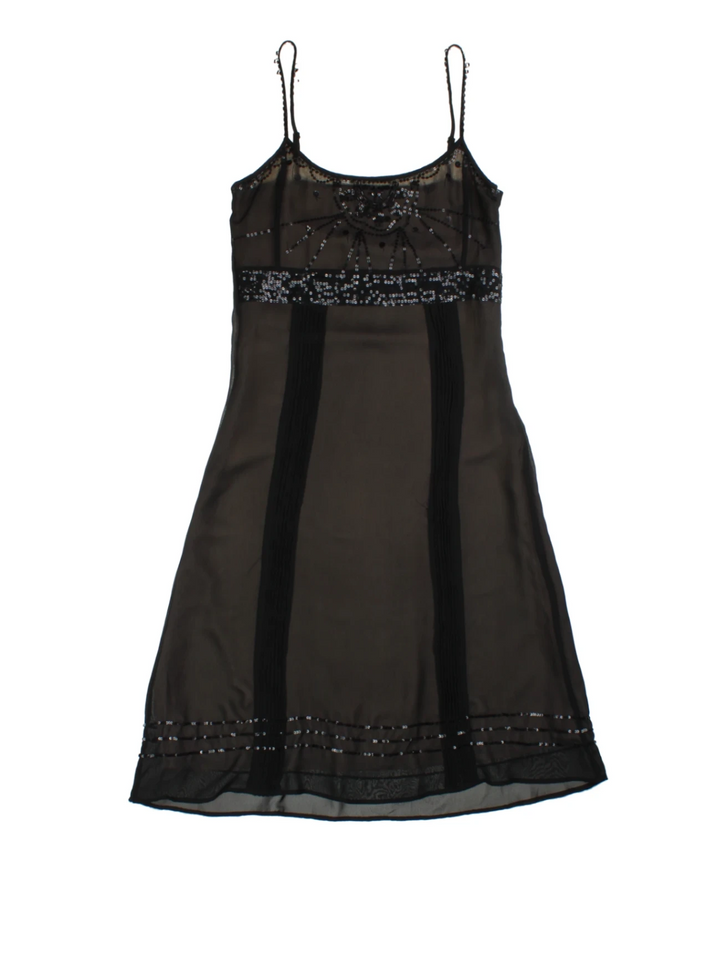 Y2K Embellished Fransa Midi Dress (Size XXS)