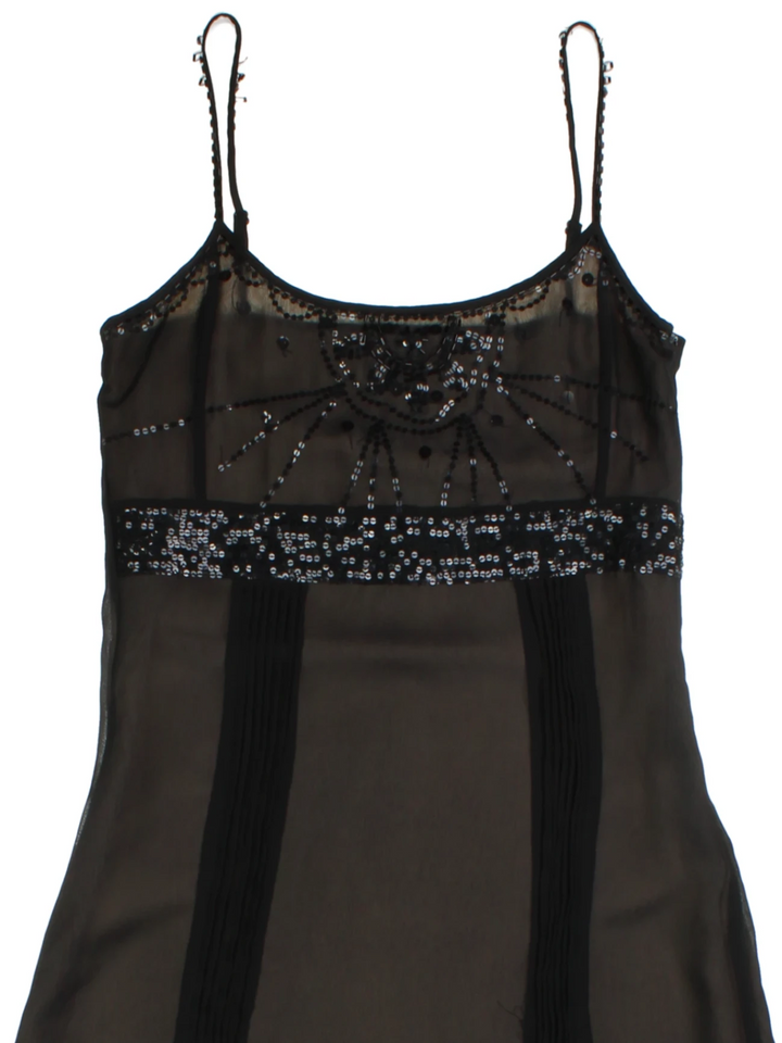 Y2K Embellished Fransa Midi Dress (Size XXS)
