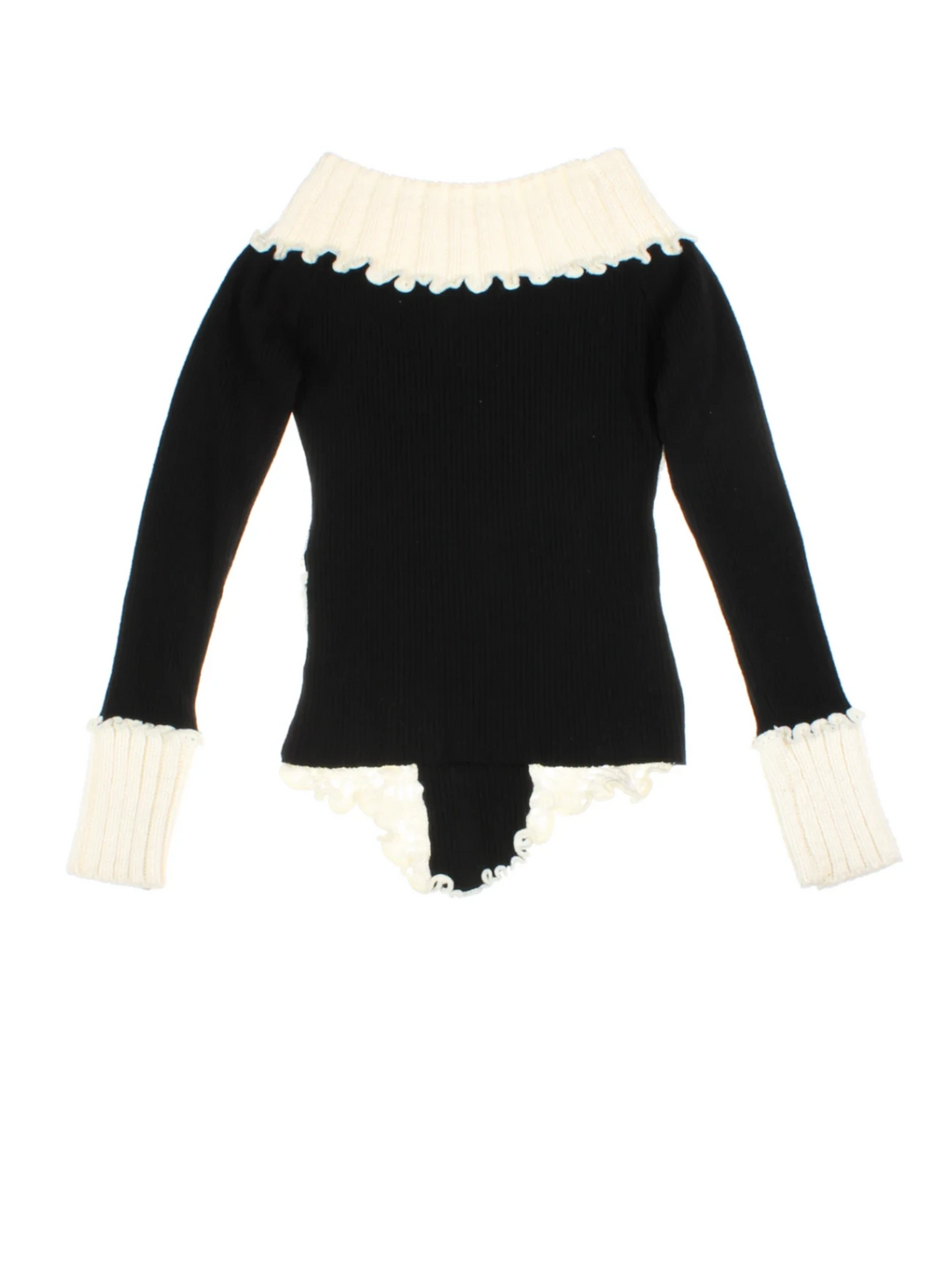 Y2K Off The Shoulder Lace Jumper (Size S)