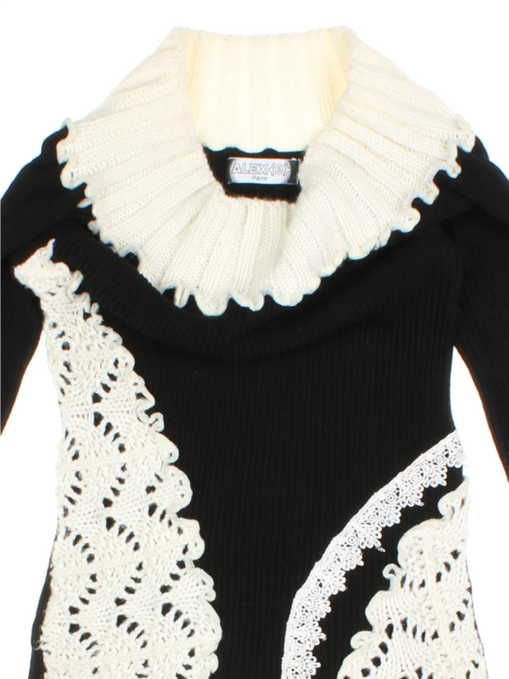 Y2K Off The Shoulder Lace Jumper (Size S)