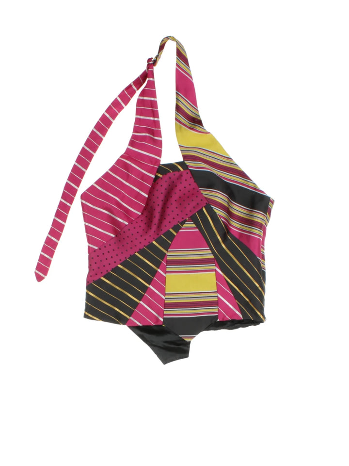 Karen Millen Y2K Patchwork Tie Top (Size S)