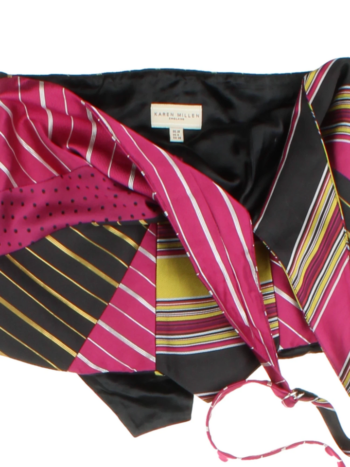 Karen Millen Y2K Patchwork Tie Top (Size S)