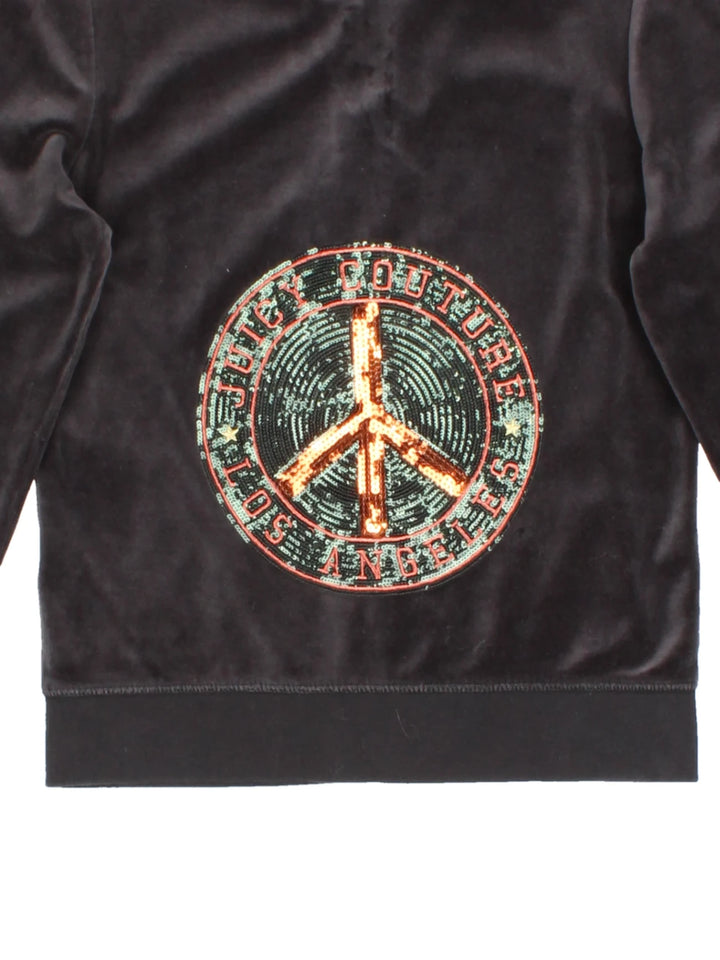 Juicy Couture Y2K Peace Velour Hoodie (Size M)