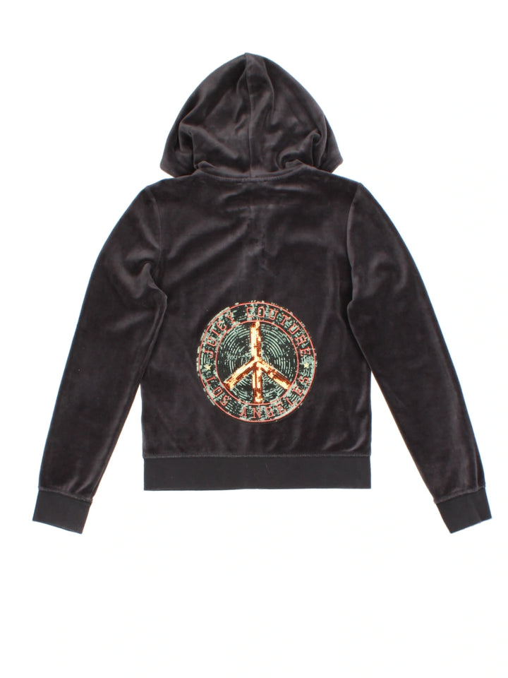 Juicy Couture Y2K Peace Velour Hoodie (Size M)