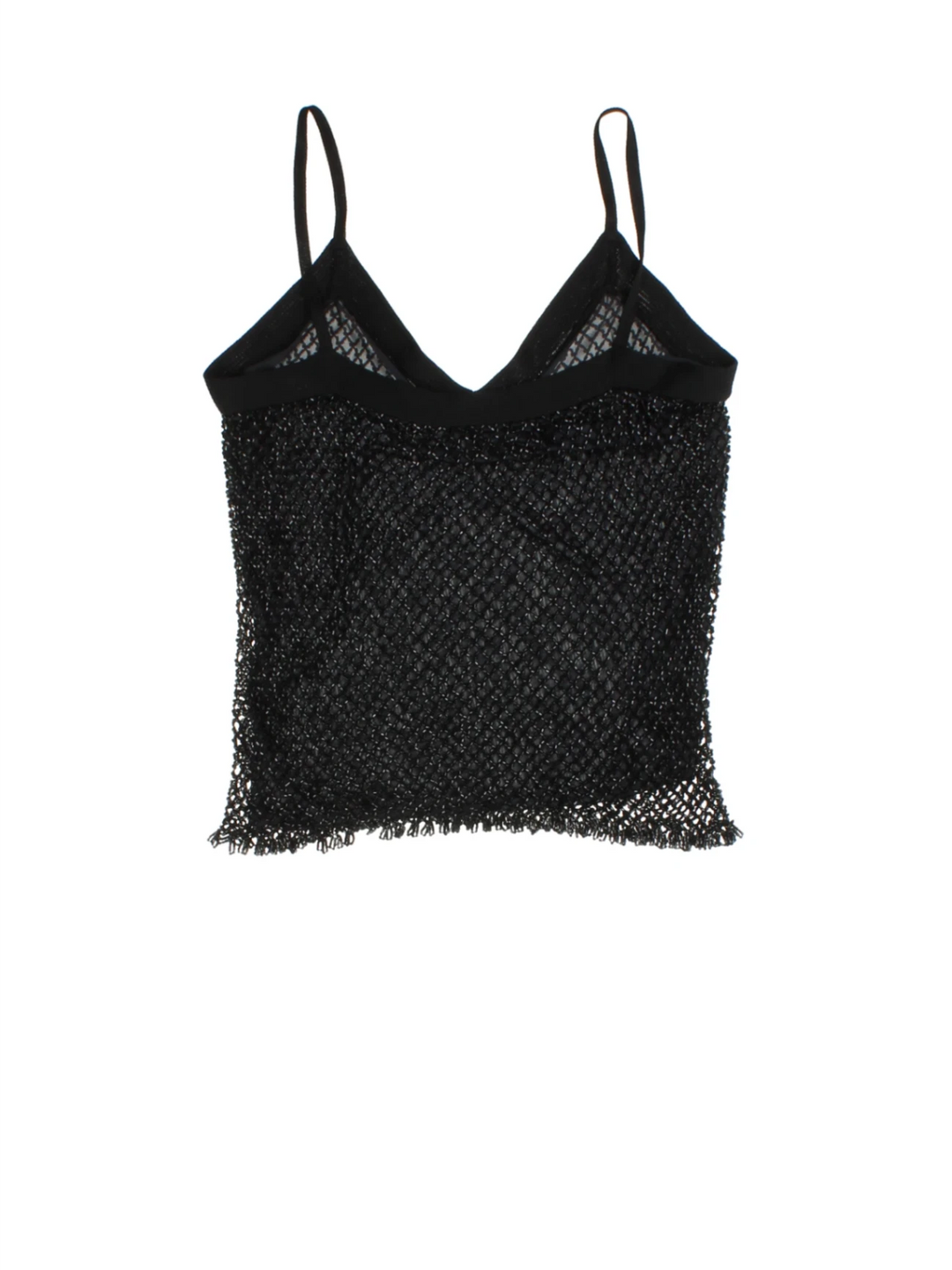 Y2K Black Mesh Sleeveless Top (Size S)
