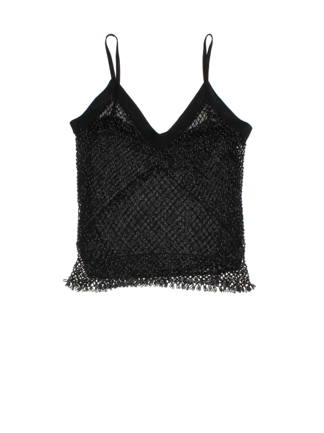 Y2K Black Mesh Sleeveless Top (Size S)