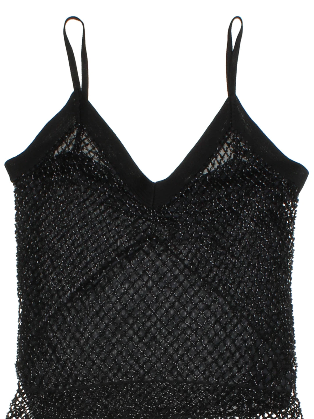 Y2K Black Mesh Sleeveless Top (Size S)