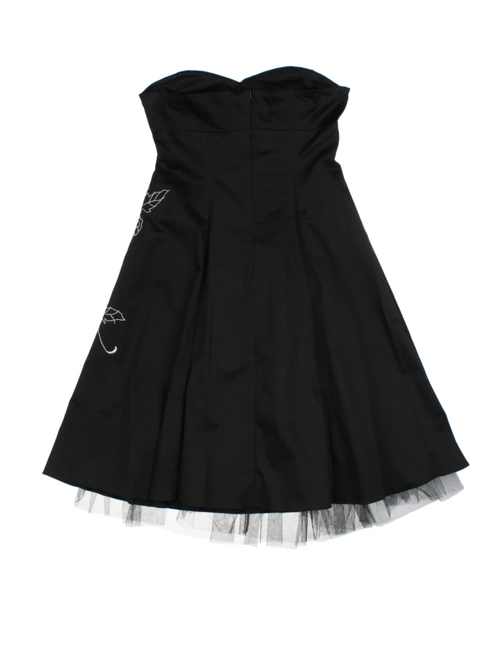 Y2K Floral Embroidery Dress (Size XXS)