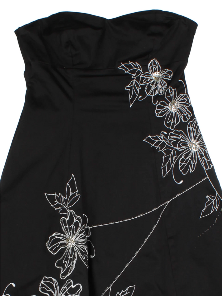 Y2K Floral Embroidery Dress (Size XXS)