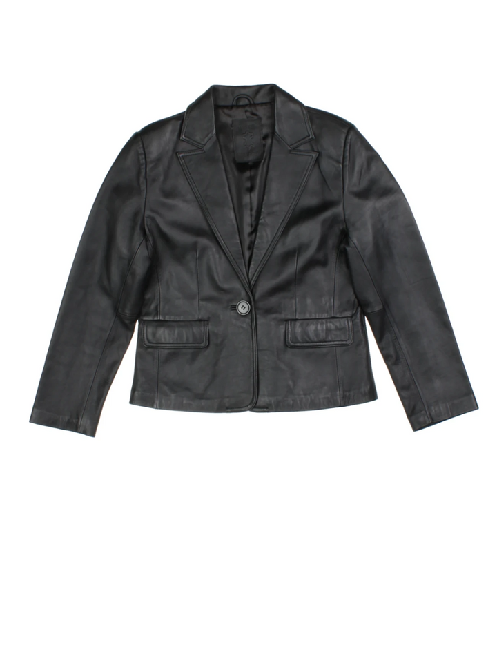 Y2K Leather Blazer (Size S)