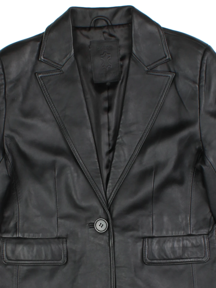 Y2K Leather Blazer (Size S)