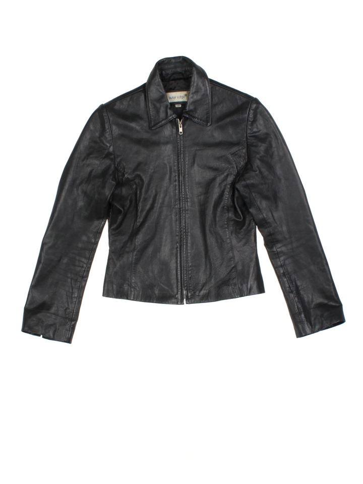 Y2K Leather Jacket (Size S)