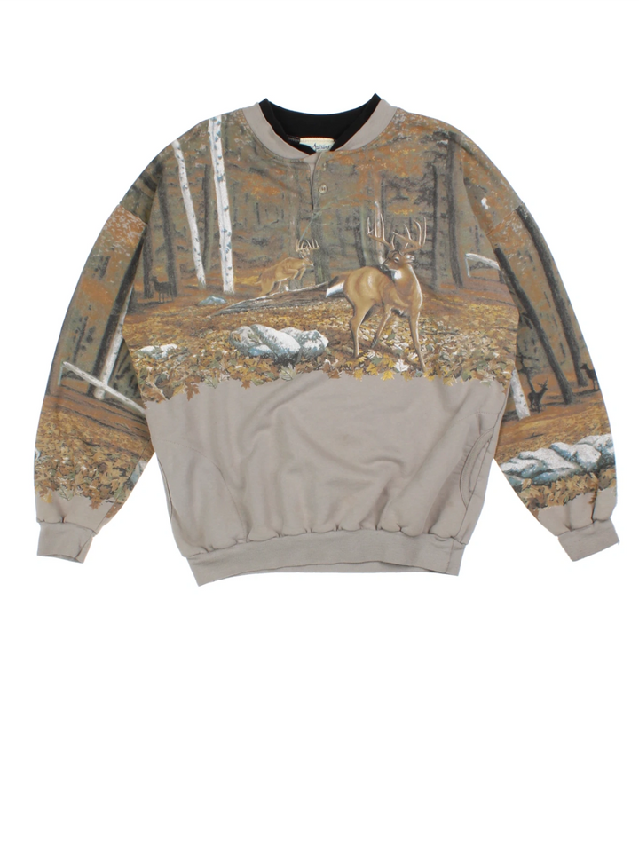 Vintage Deer Sweatshirt (Size L)