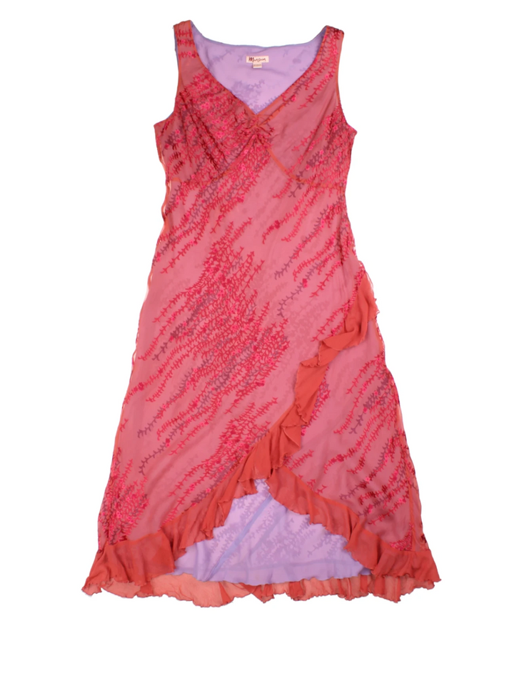 Monsoon Ruffle Hem Midi Dress (Size L)