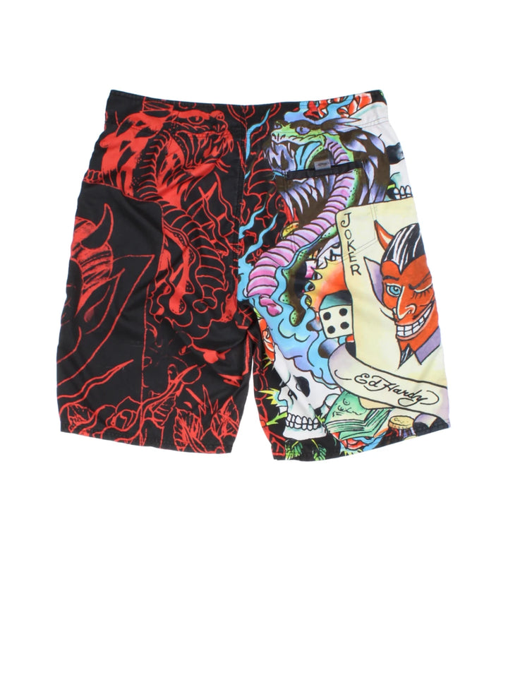 00's Ed Hardy Patterned Shorts (Size XL)