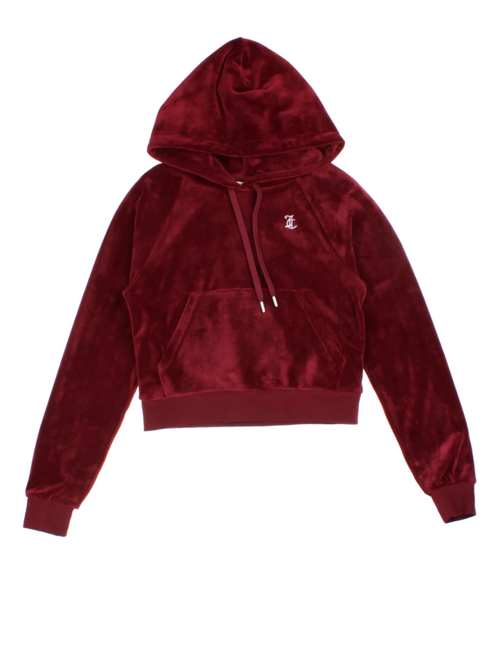 Juicy Couture Burgundy Velour Hoodie (Size XS)