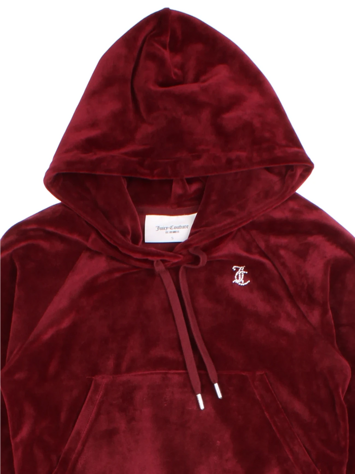 Juicy Couture Burgundy Velour Hoodie (Size XS)