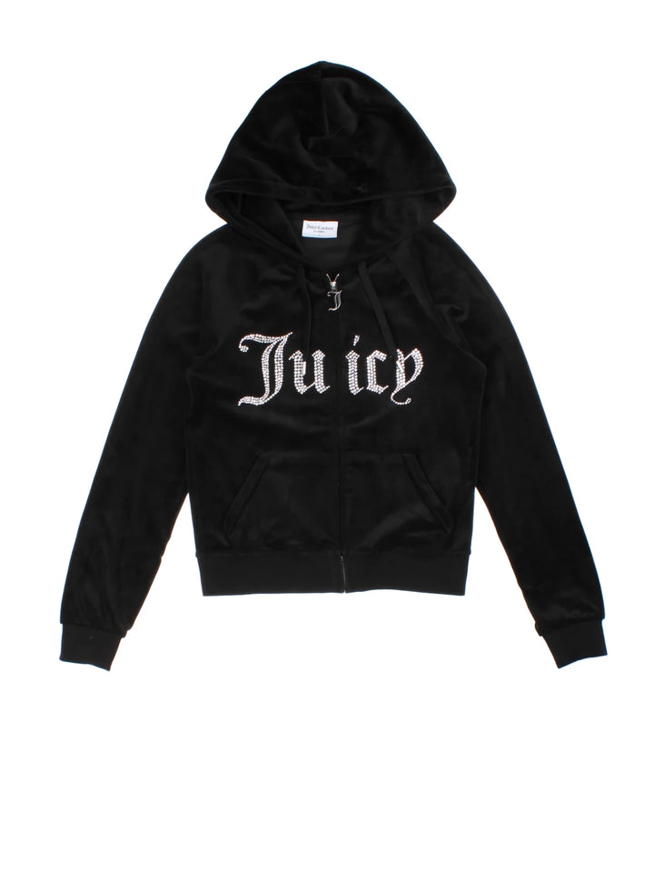 Juicy Couture Black Velvet Hoodie (Size S)