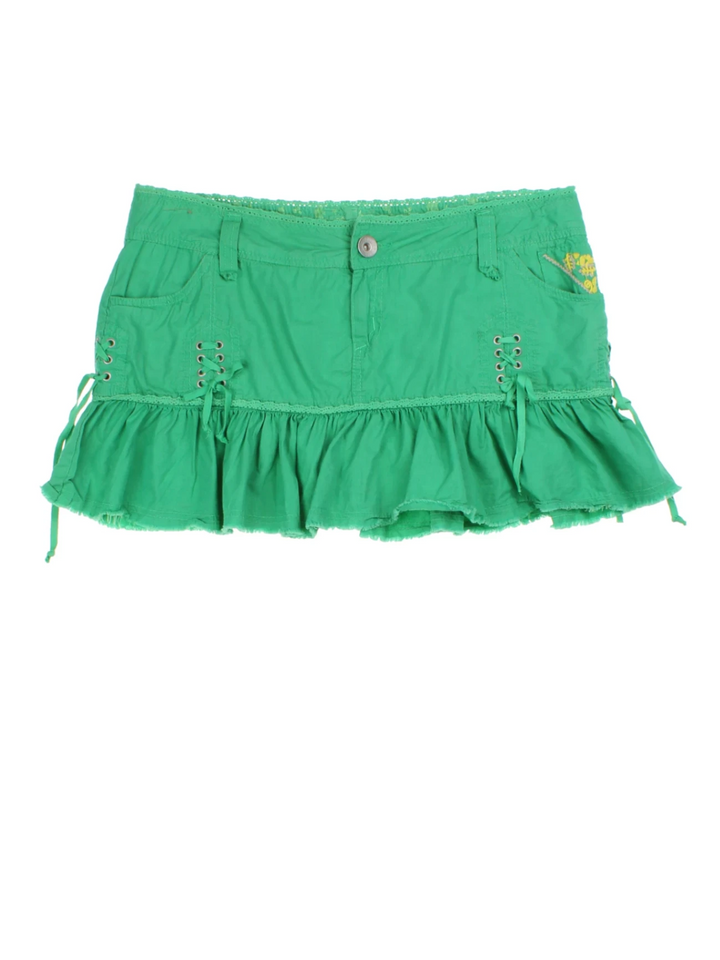 Y2K Green Cargo Skirt (Size XL)