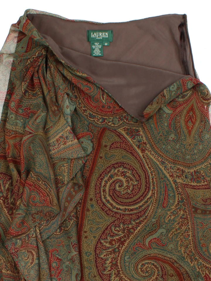 Ralph Lauren Paisley Midi Skirt (Size M)