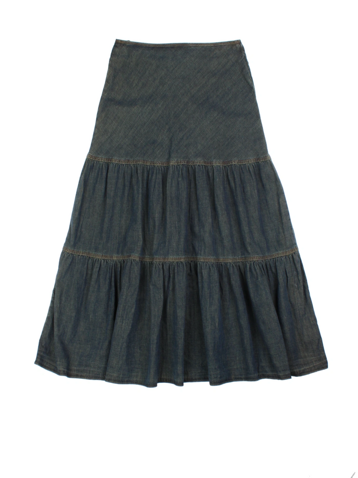 Marks & Spencer Tiered Denim Skirt (Size M)