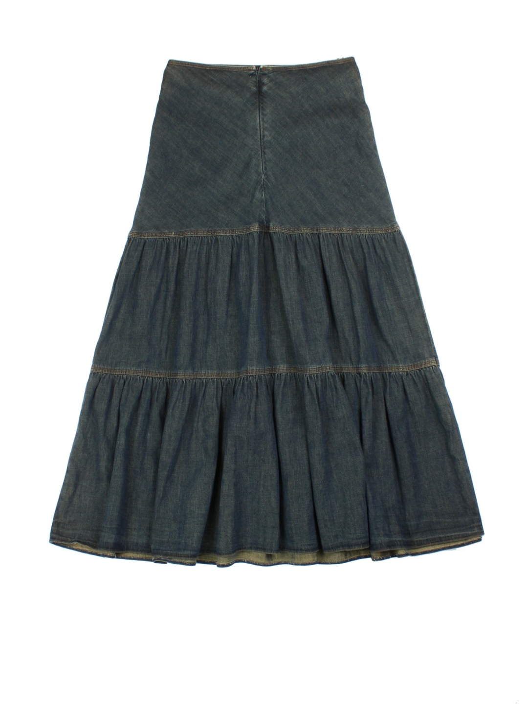 Marks & Spencer Tiered Denim Skirt (Size M)