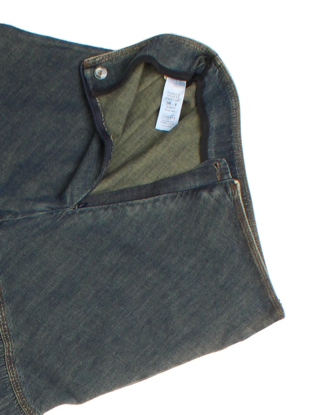 Marks & Spencer Tiered Denim Skirt (Size M)