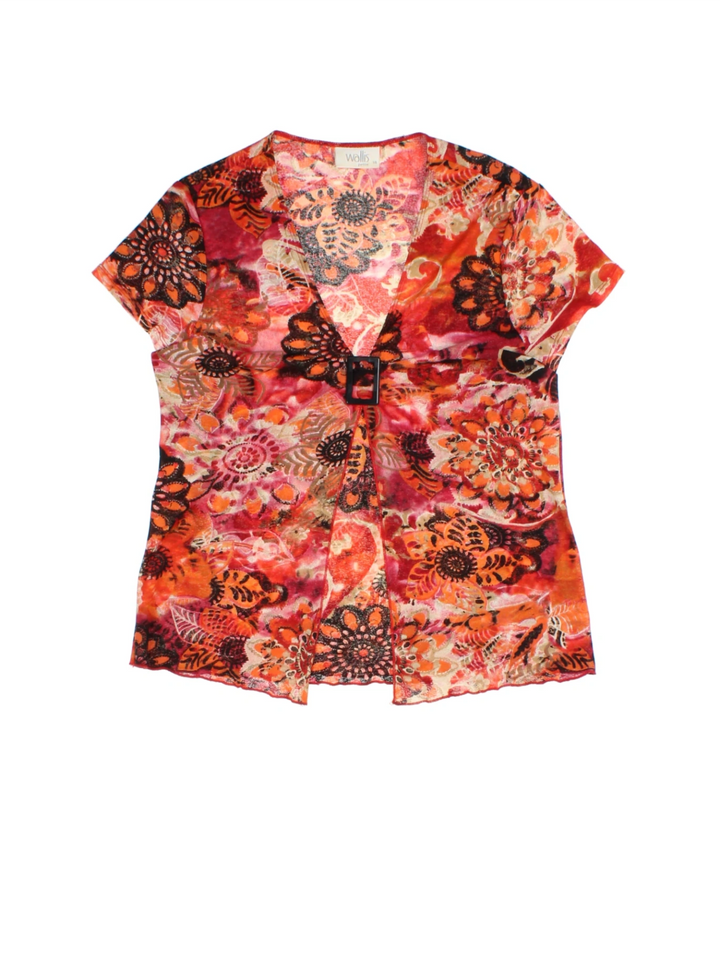 Y2K Floral Blouse (Size M)