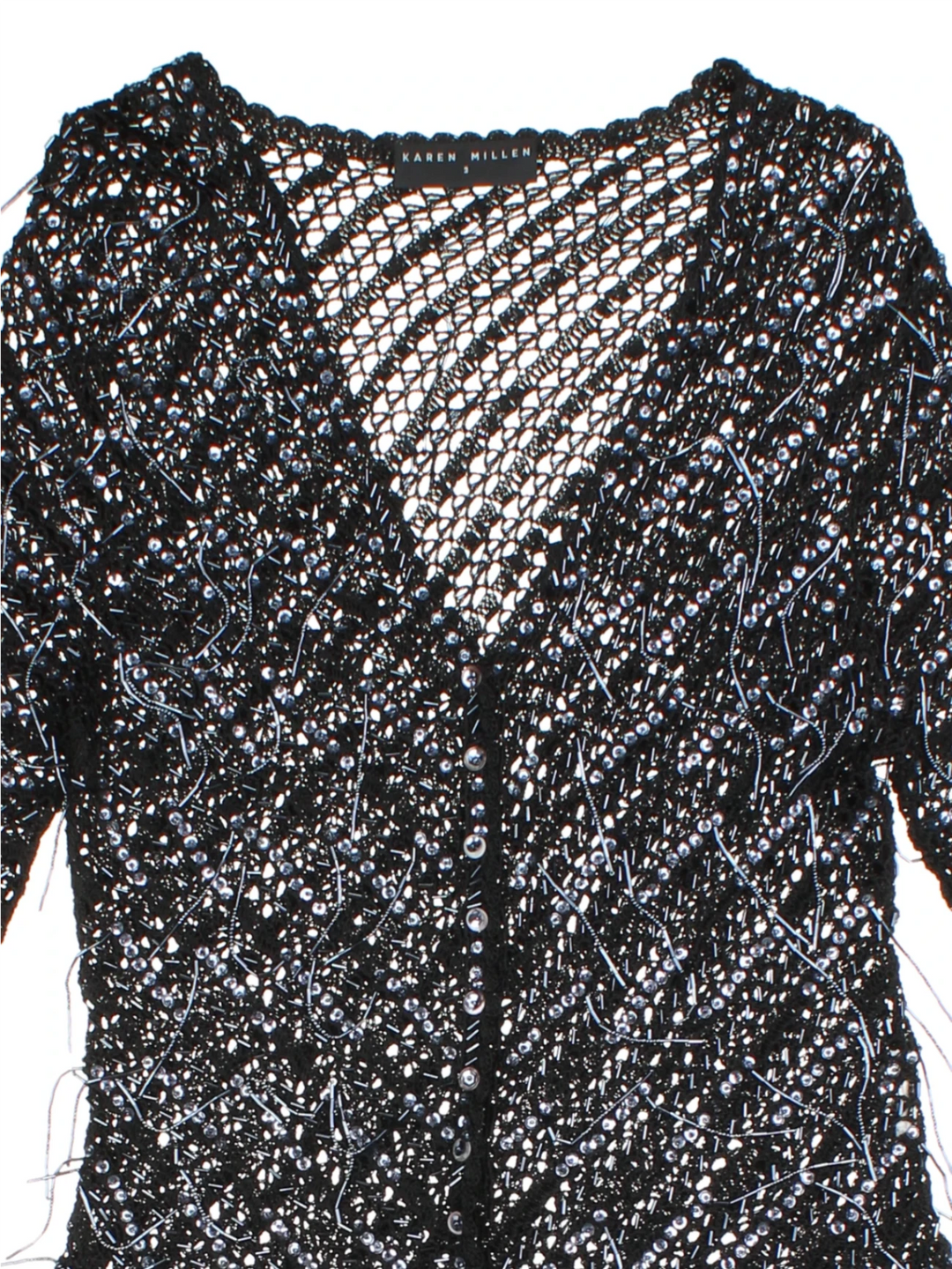 Y2K Beaded Crochet Cardigan (Size M)